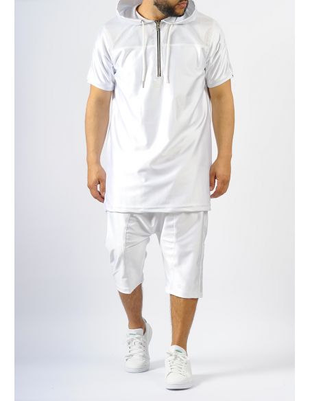 Ensemble d'été SAYF bi-matière (blanc)