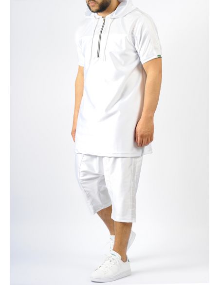 Ensemble d'été SAYF bi-matière (blanc)