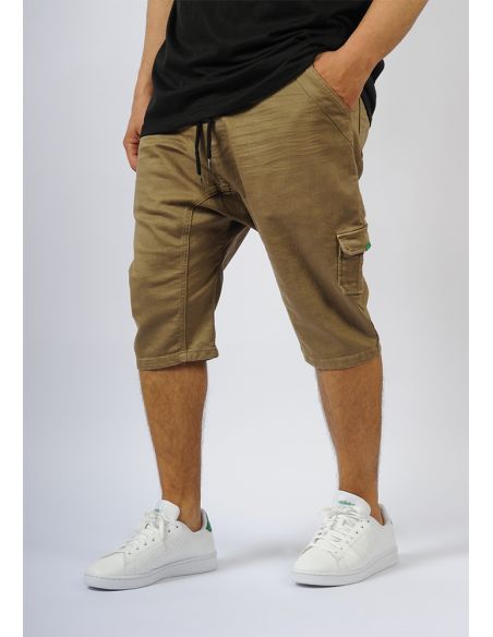 Sarouel bermuda SAYF kaki denim'