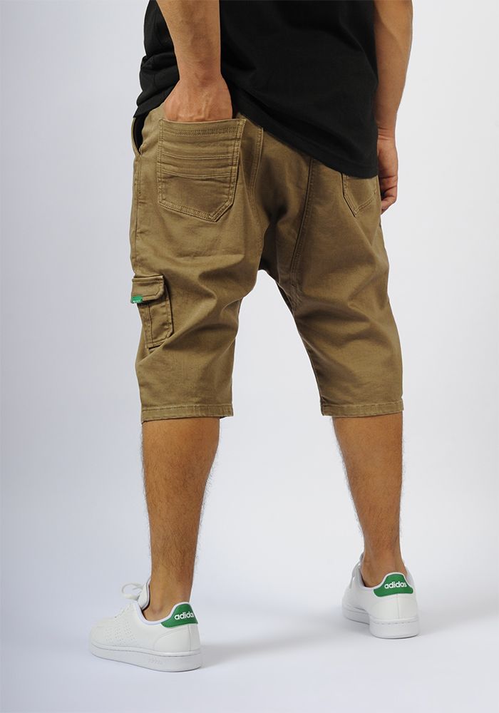Sarouel bermuda SAYF kaki denim' Sarouel bermuda SAYF kaki denim'