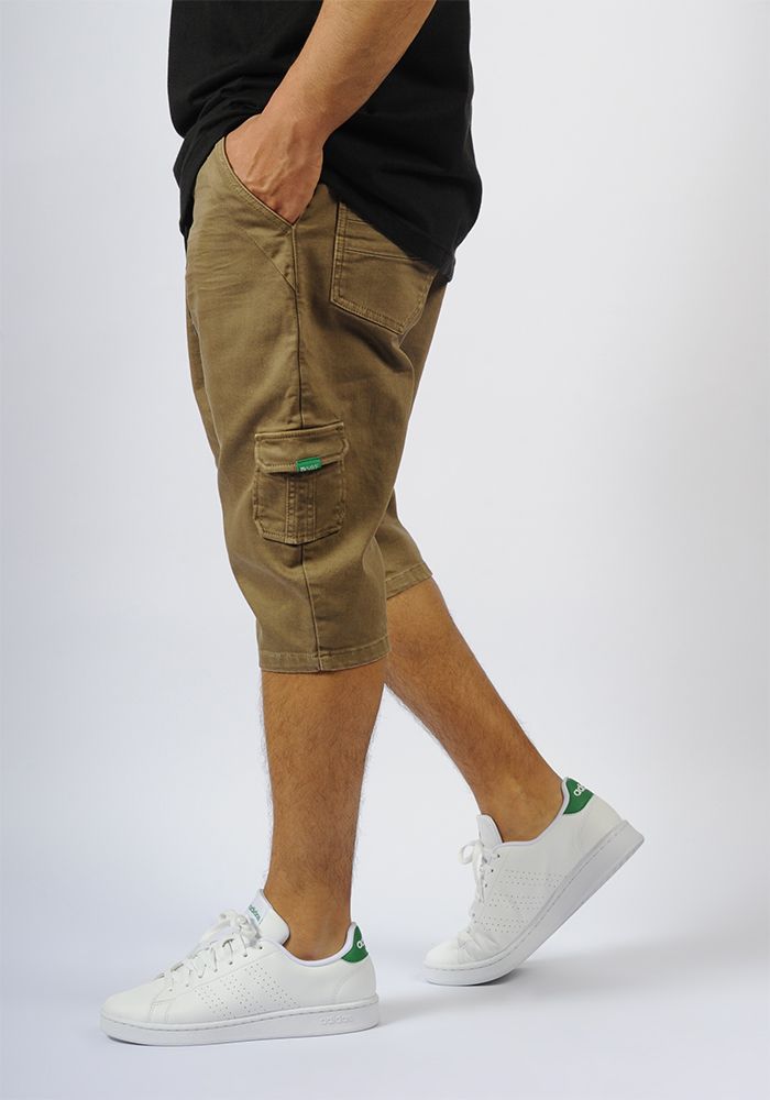 Sarouel bermuda SAYF kaki denim' Sarouel bermuda SAYF kaki denim'