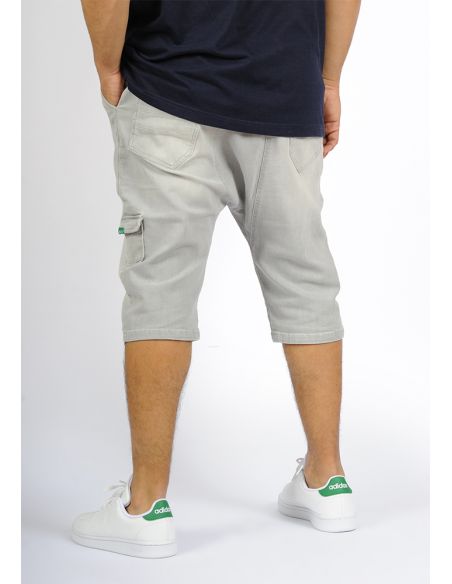 Sarouel bermuda SAYF light grey denim