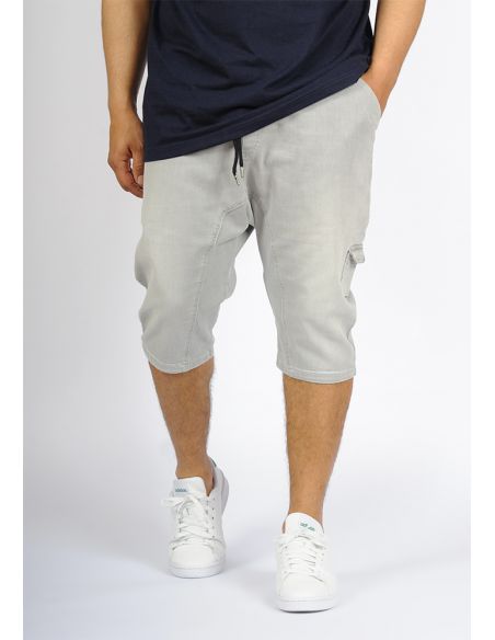 Sarouel bermuda SAYF light grey denim