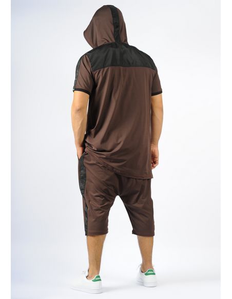 Ensemble d'été SAYF bi-matière (marron)