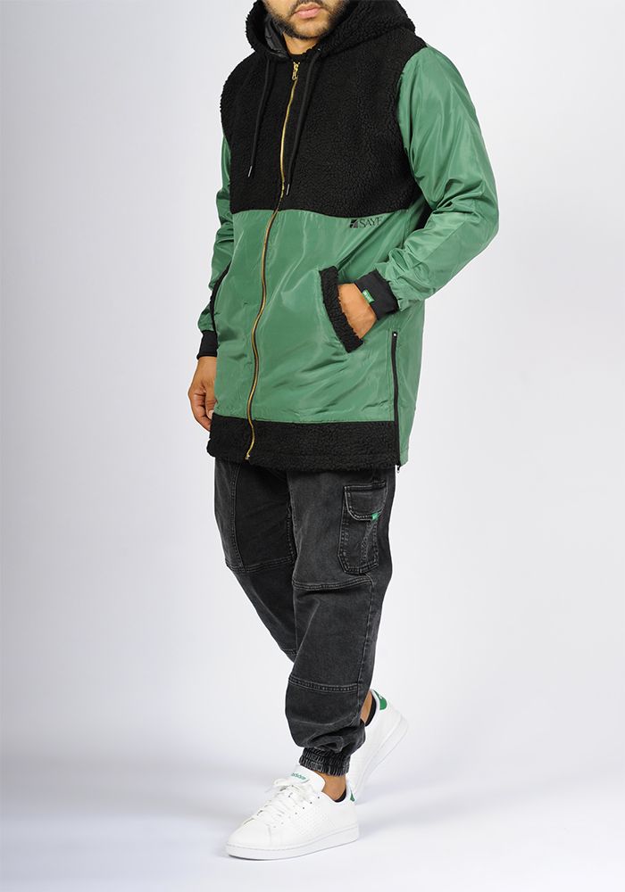 Bi-material K-way SAYF ( Green, Black )