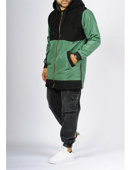 Bi-material K-way SAYF ( Green, Black )