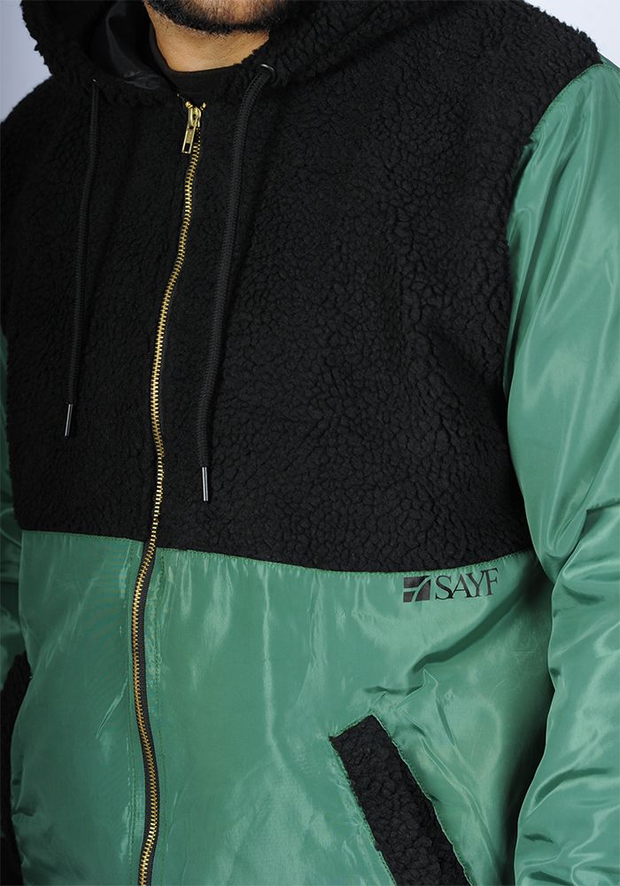 Bi-material K-way SAYF ( Green, Black )