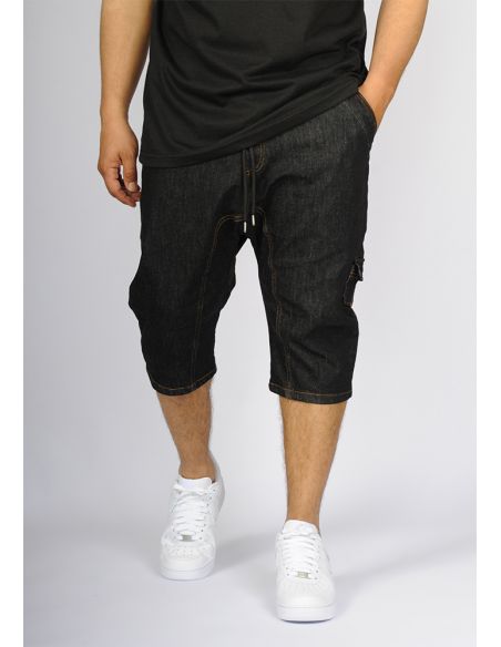 Sarouel bermuda SAYF all black denim