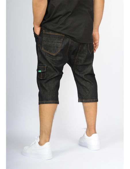 Sarouel bermuda SAYF all black denim