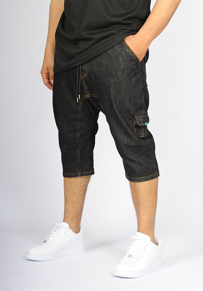 Sarouel bermuda SAYF all black denim