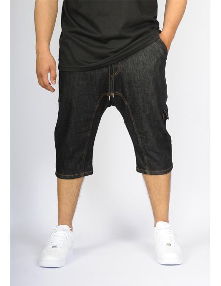 Sarouel bermuda SAYF all black denim