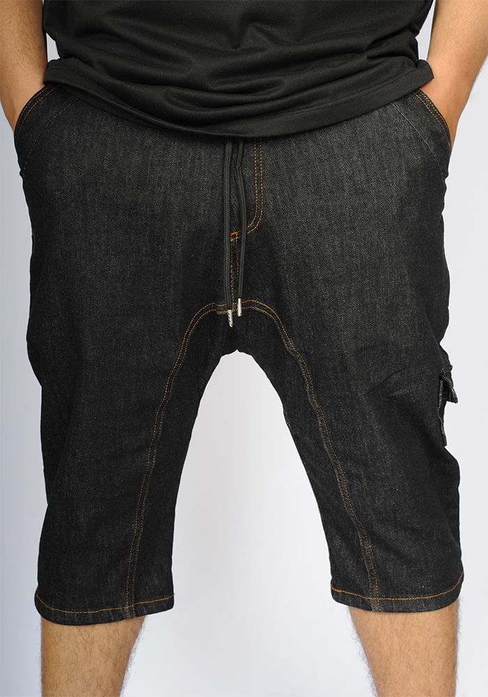 Sarouel bermuda SAYF all black denim