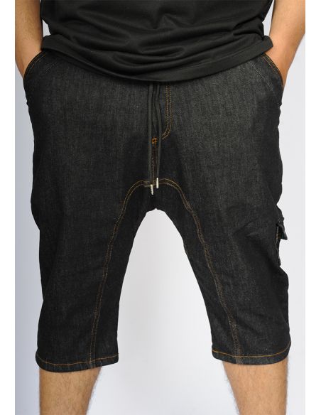 Sarouel bermuda SAYF all black denim