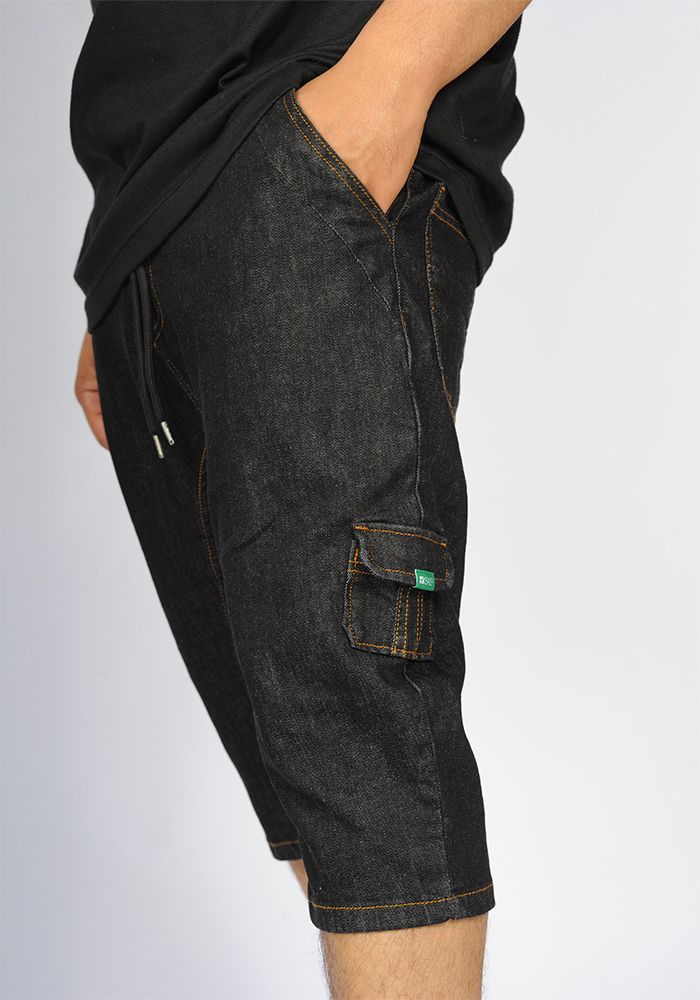 Sarouel bermuda SAYF all black denim