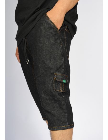 Sarouel bermuda SAYF all black denim