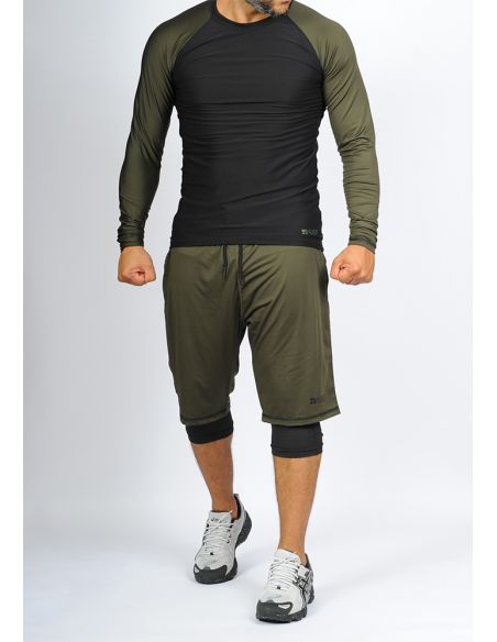 Ensemble baignade et sport 3 pièces (noir kaki)