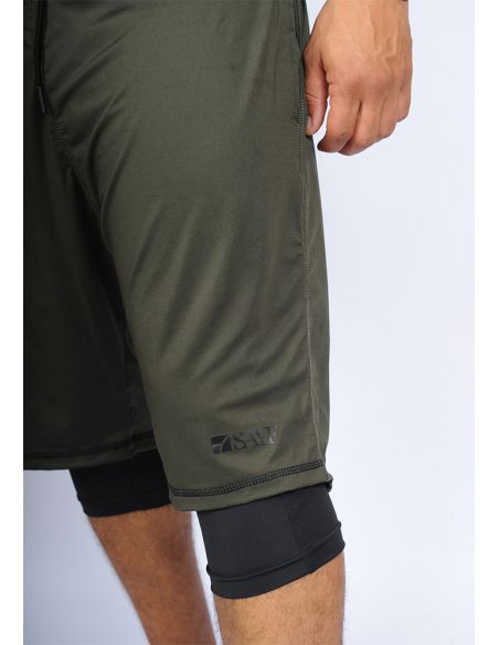 Ensemble baignade et sport 3 pièces (noir kaki)