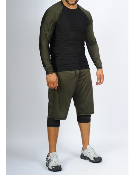 Ensemble baignade et sport 3 pièces (noir kaki)