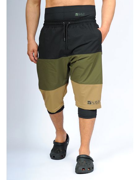 Sarouel de bain SAYF (noir kaki beige)