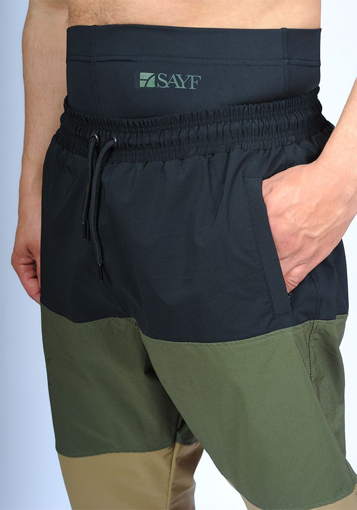 Sarouel de bain SAYF (noir kaki beige)