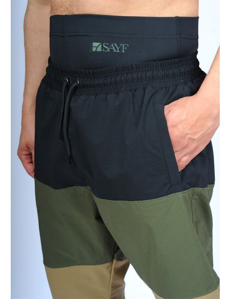 Sarouel de bain SAYF (noir kaki beige)