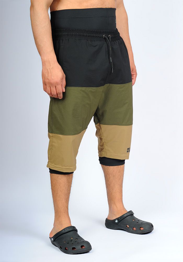 Sarouel de bain SAYF (noir kaki beige)