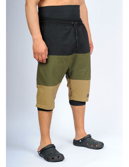 Sarouel de bain SAYF (noir kaki beige)