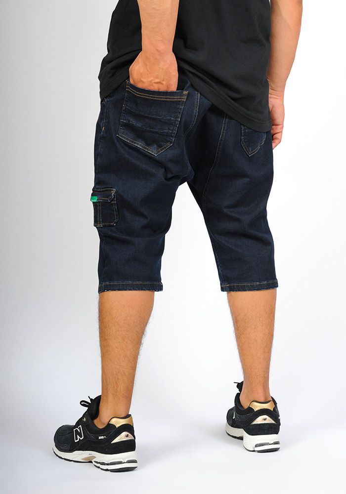 Sarouel bermuda SAYF bleu brut