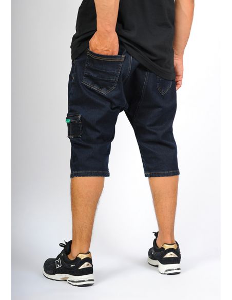 Sarouel bermuda SAYF bleu brut