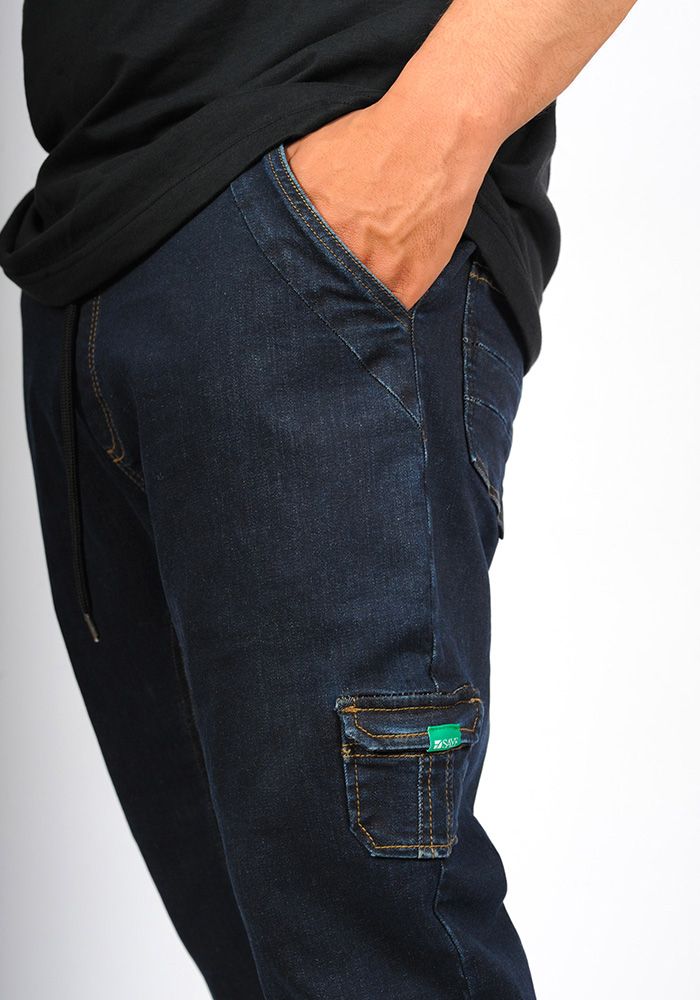 Sarouel bermuda SAYF bleu brut