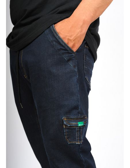 Sarouel bermuda SAYF bleu brut