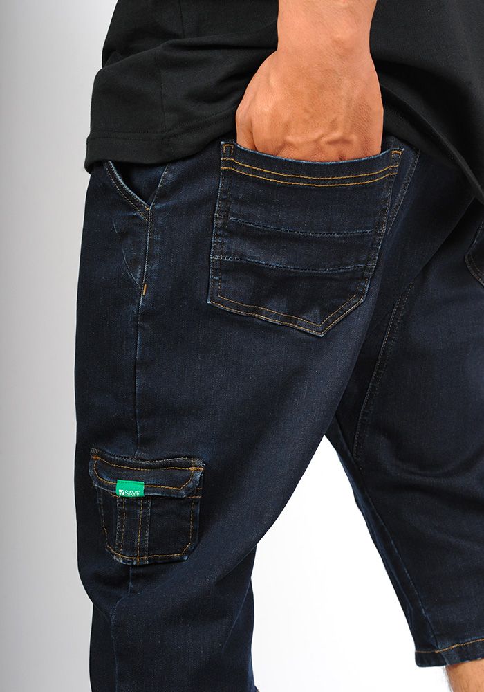 Sarouel bermuda SAYF bleu brut