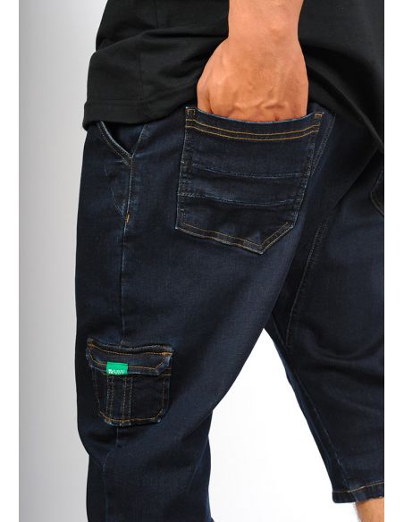 Sarouel bermuda SAYF bleu brut