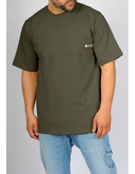 T-shirt mi-long SAYF relax (kaki)