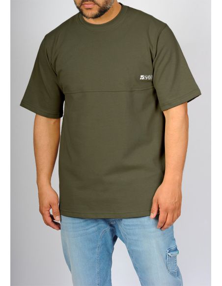 T-shirt mi-long SAYF relax (kaki)