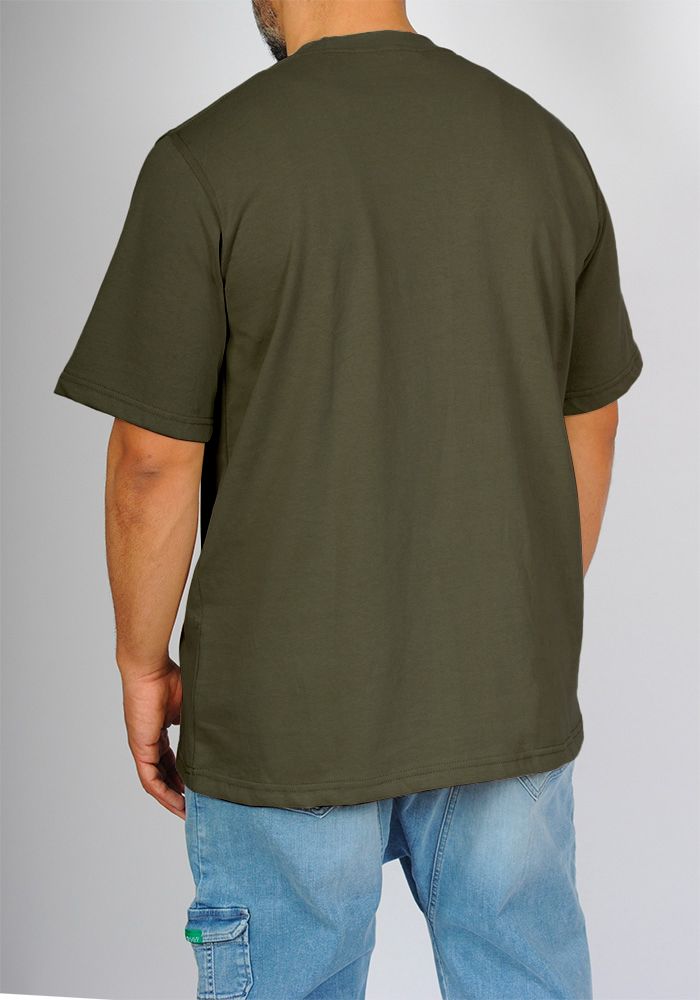 T-shirt mi-long SAYF relax (kaki)