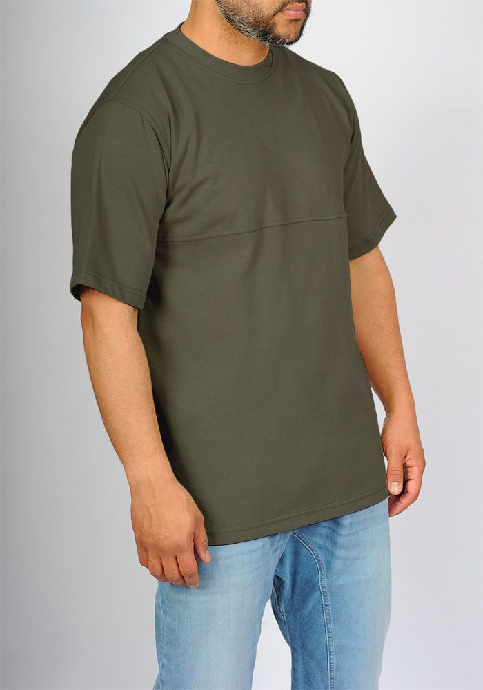 T-shirt mi-long SAYF relax (kaki)