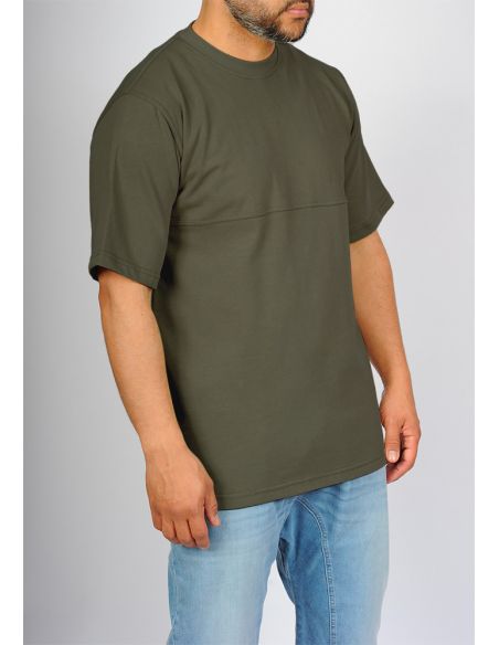 T-shirt mi-long SAYF relax (kaki)