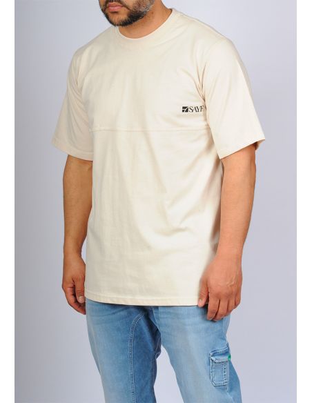 T-shirt mi-long SAYF relax (beige pastel)