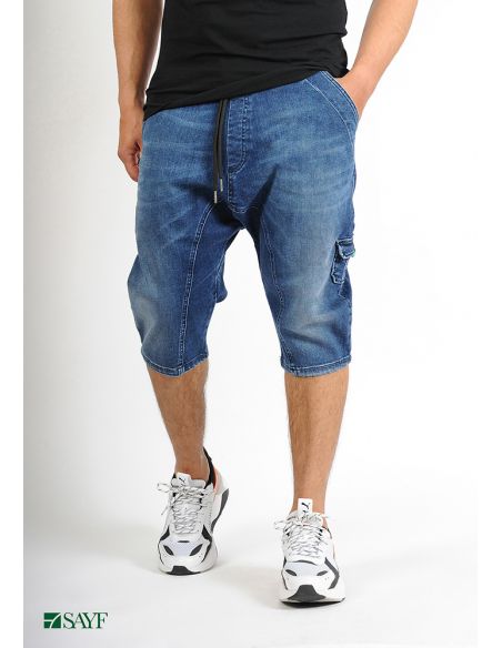 Sarouel short SAYF blue denim'