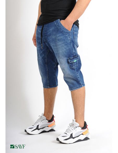 Sarouel short SAYF blue denim'