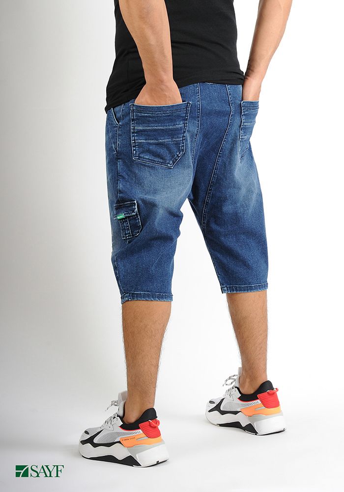 Sarouel short SAYF blue denim'