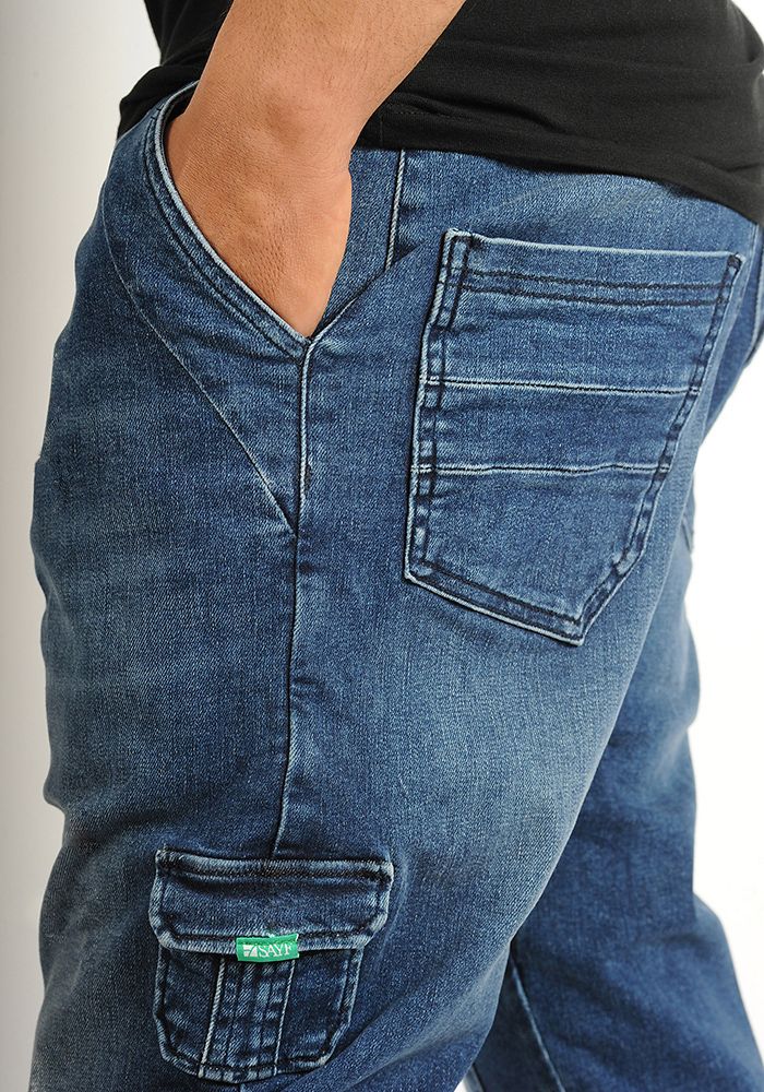 Sarouel short SAYF blue denim'