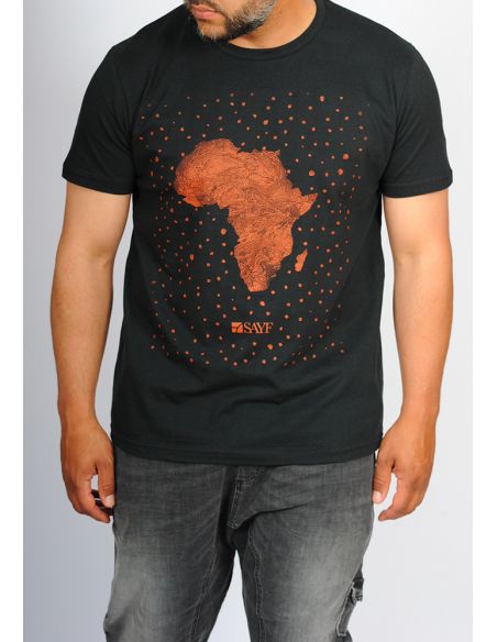 T-shirt SAYF "grande Afrique (noire -Terracotta)