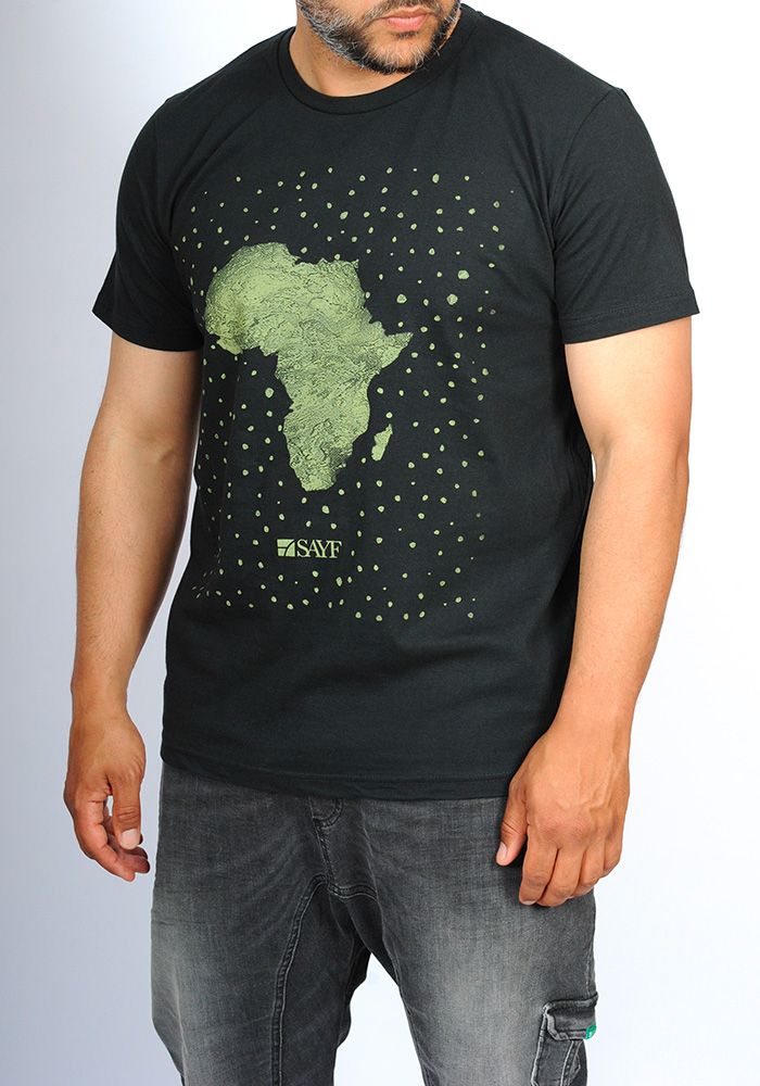 T-shirt SAYF "grande Afrique" (noir-amande)