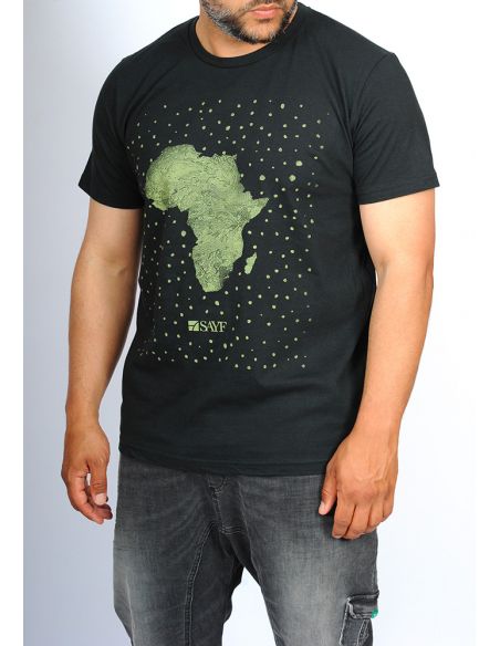 T-shirt SAYF "grande Afrique" (noir-amande)
