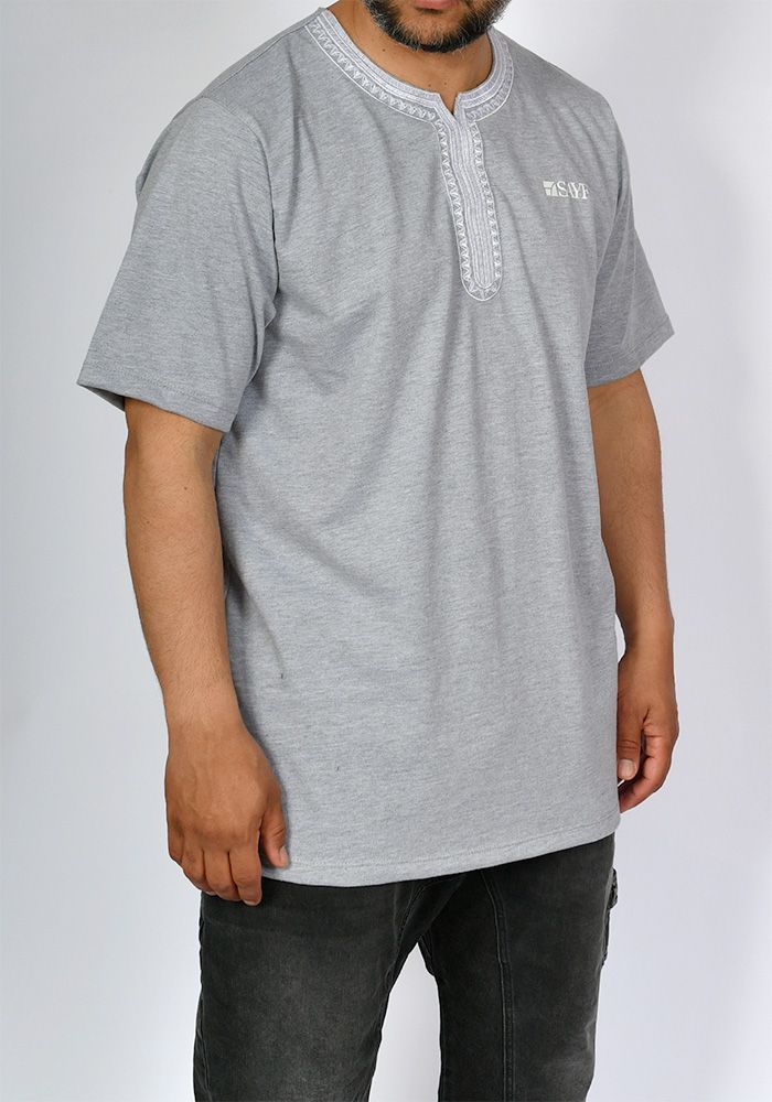 T-shirt mi-long SAYF artisanat (gris)