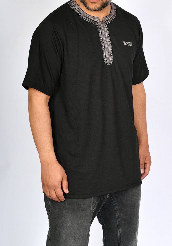 T-shirt mi-long SAYF artisanat (noir)