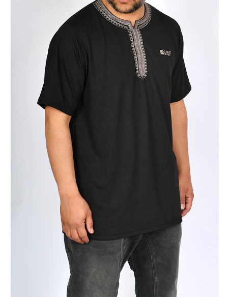 T-shirt mi-long SAYF artisanat (noir)