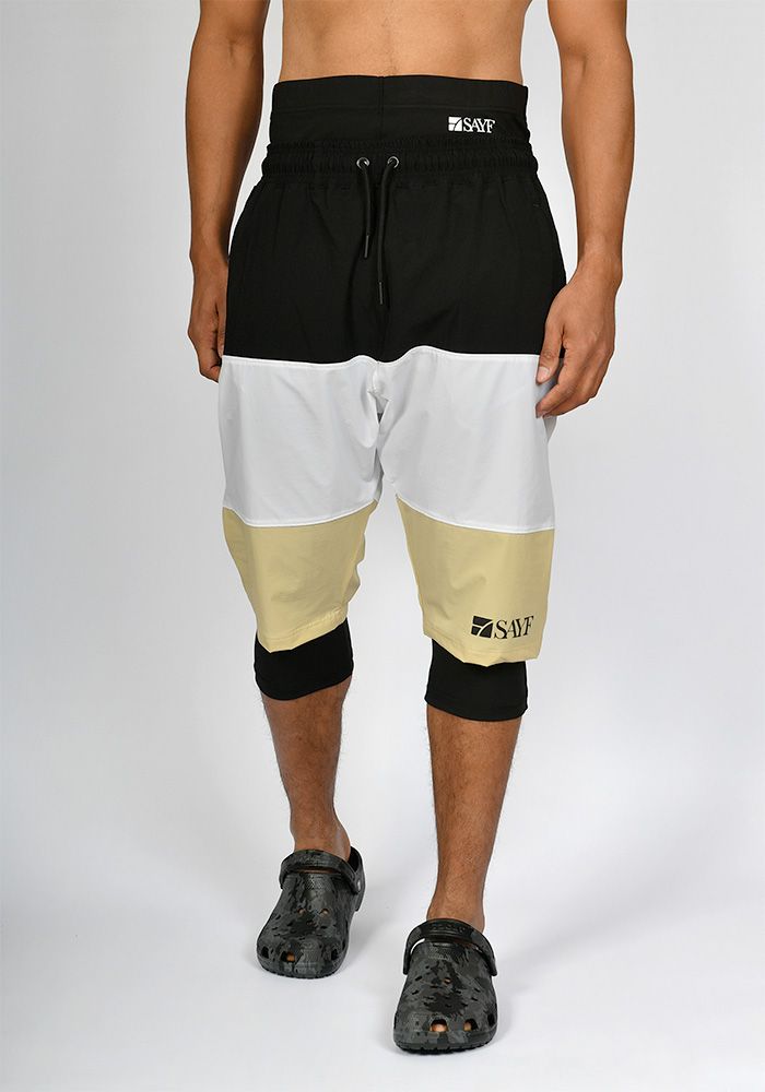 Sarouel de bain SAYF black & yellow